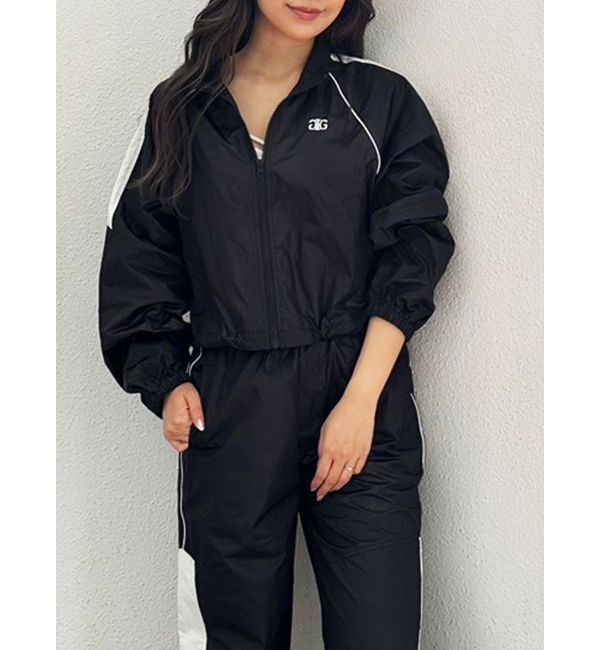 GYDA「【TINY】Symmetry GYDAラインショートトラックジャケット」|ブルゾン・スタジャン|ブラック