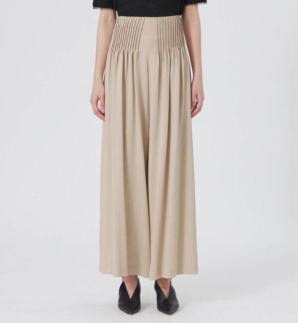  「フロントタックワイドパンツ」|スラックス|