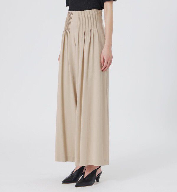  「フロントタックワイドパンツ」|スラックス|