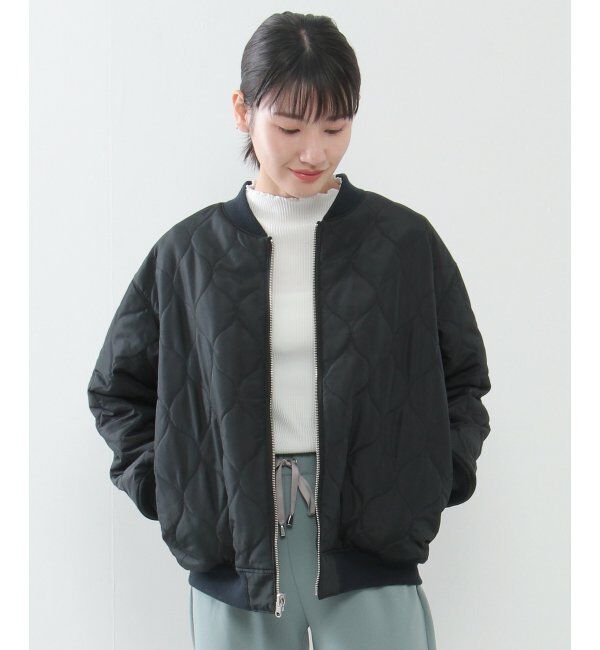 ikka「2WAYキルトMA-1」|ブルゾン・スタジャン|ブラック