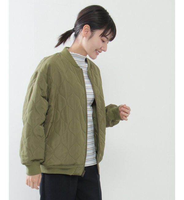 ikka「2WAYキルトMA-1」|ブルゾン・スタジャン|オリブグリン