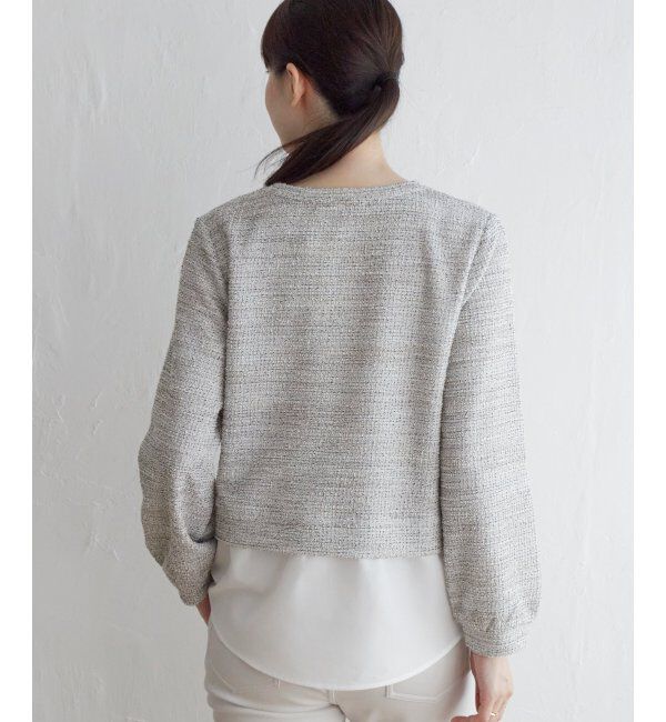 ikka「カットツイードレイヤードプルオーバー」|その他|