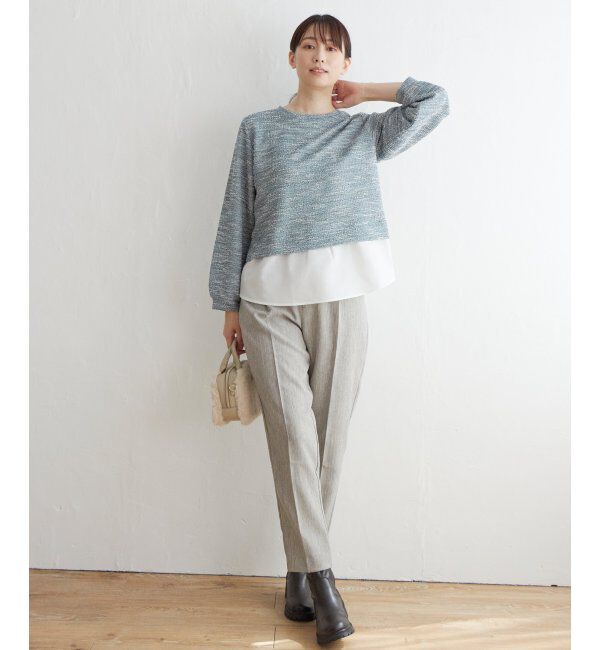 ikka「カットツイードレイヤードプルオーバー」|その他|
