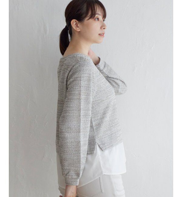 ikka「カットツイードレイヤードプルオーバー」|その他|