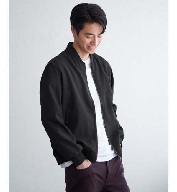 ikka「撥水メランジリブブルゾン」|ブルゾン・スタジャン|