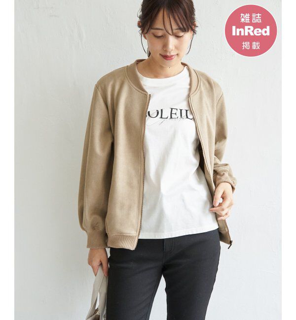 ikka「フェイクスエードブルゾン」|ブルゾン・スタジャン|ベージュ