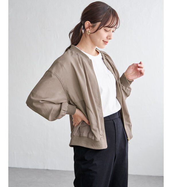 ikka「シアーリブブルゾン」|ブルゾン・スタジャン|コーヒー