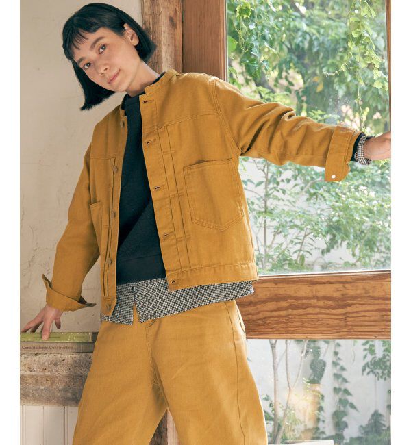 Lbc with Life「ＬＢＣデニムノーカラージャケット」|ブルゾン・スタジャン|