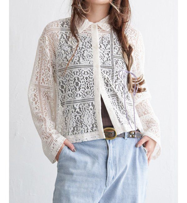 Lbc with Life「総レースシャツジャケット」|ブルゾン・スタジャン|