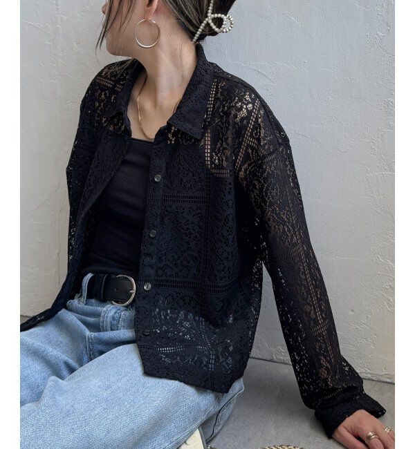 Lbc with Life「総レースシャツジャケット」|ブルゾン・スタジャン|