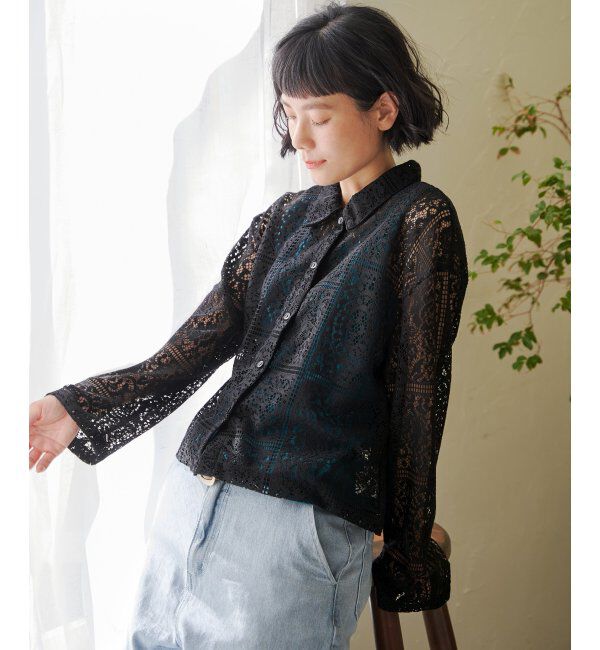 Lbc with Life「総レースシャツジャケット」|ブルゾン・スタジャン|