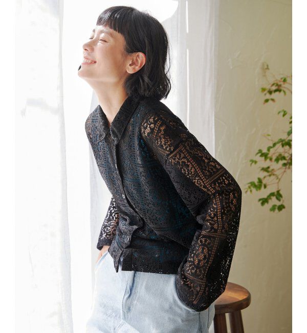 Lbc with Life「総レースシャツジャケット」|ブルゾン・スタジャン|