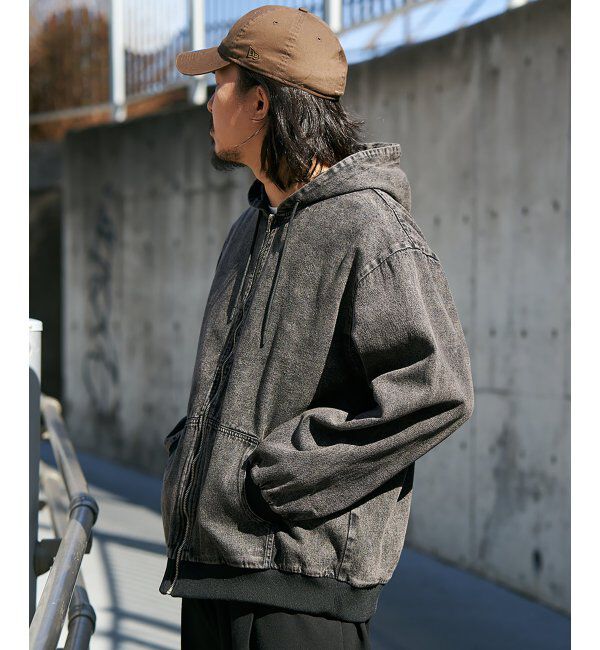 VENCE share style「デニムフルジップパーカー」|ブルゾン・スタジャン|ブラック