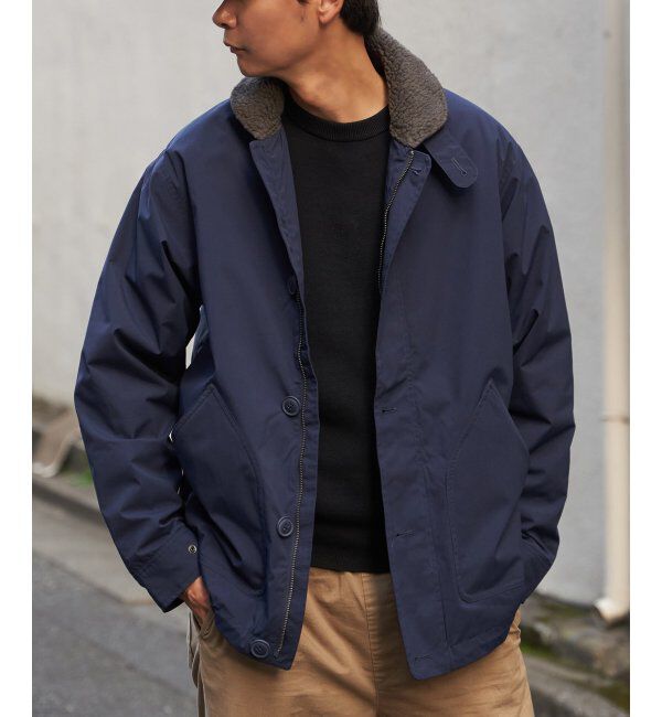 VENCE share style「襟ボアN-1デッキジャケット」|ブルゾン・スタジャン|ネイビーブルー