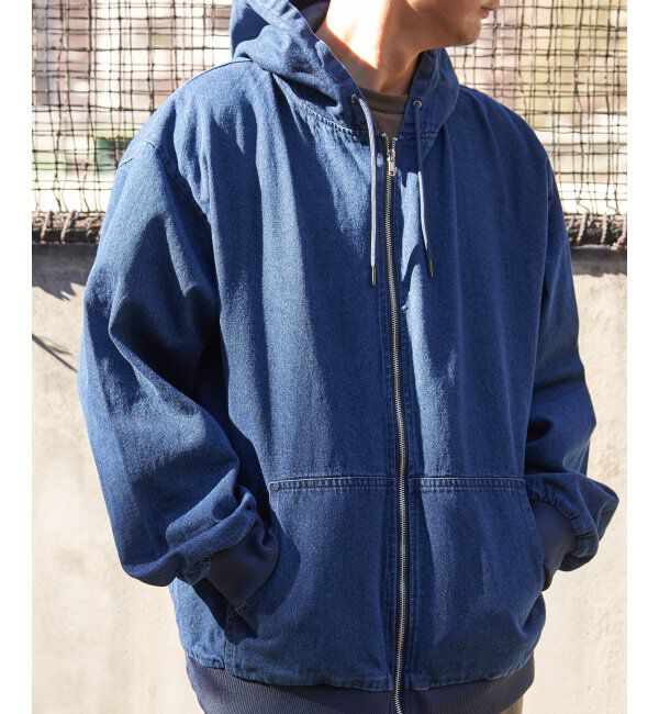 VENCE share style「デニム・キャンバスフルジップパーカー」|ブルゾン・スタジャン|