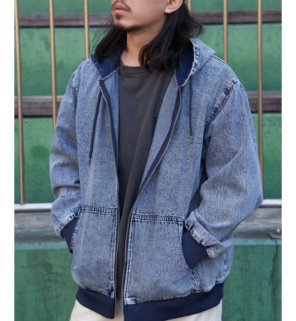 VENCE share style「デニム・キャンバスフルジップパーカー」|ブルゾン・スタジャン|