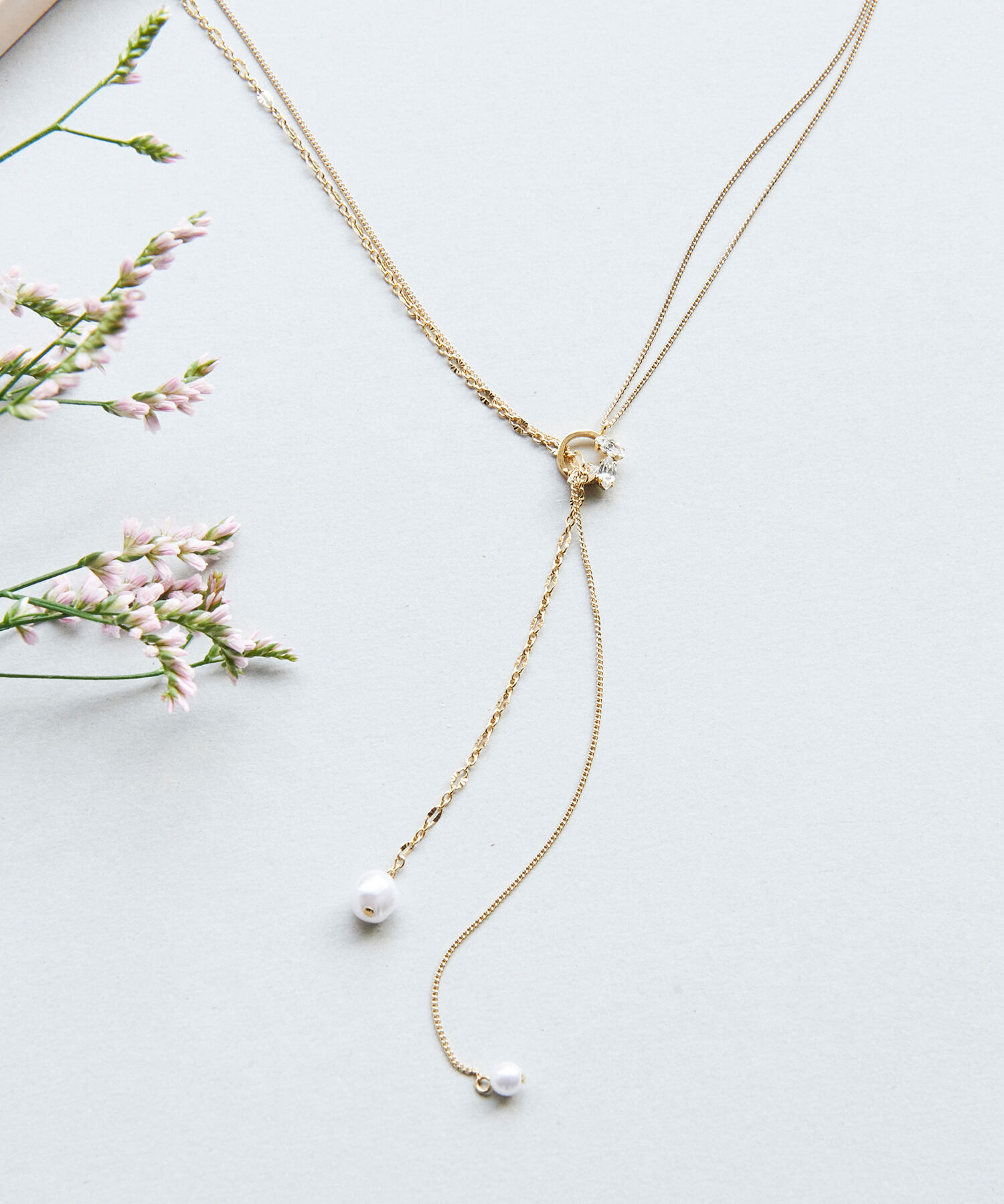 Phoebe「2wayアレンジパールラリエットネックレス」|ネックレス|