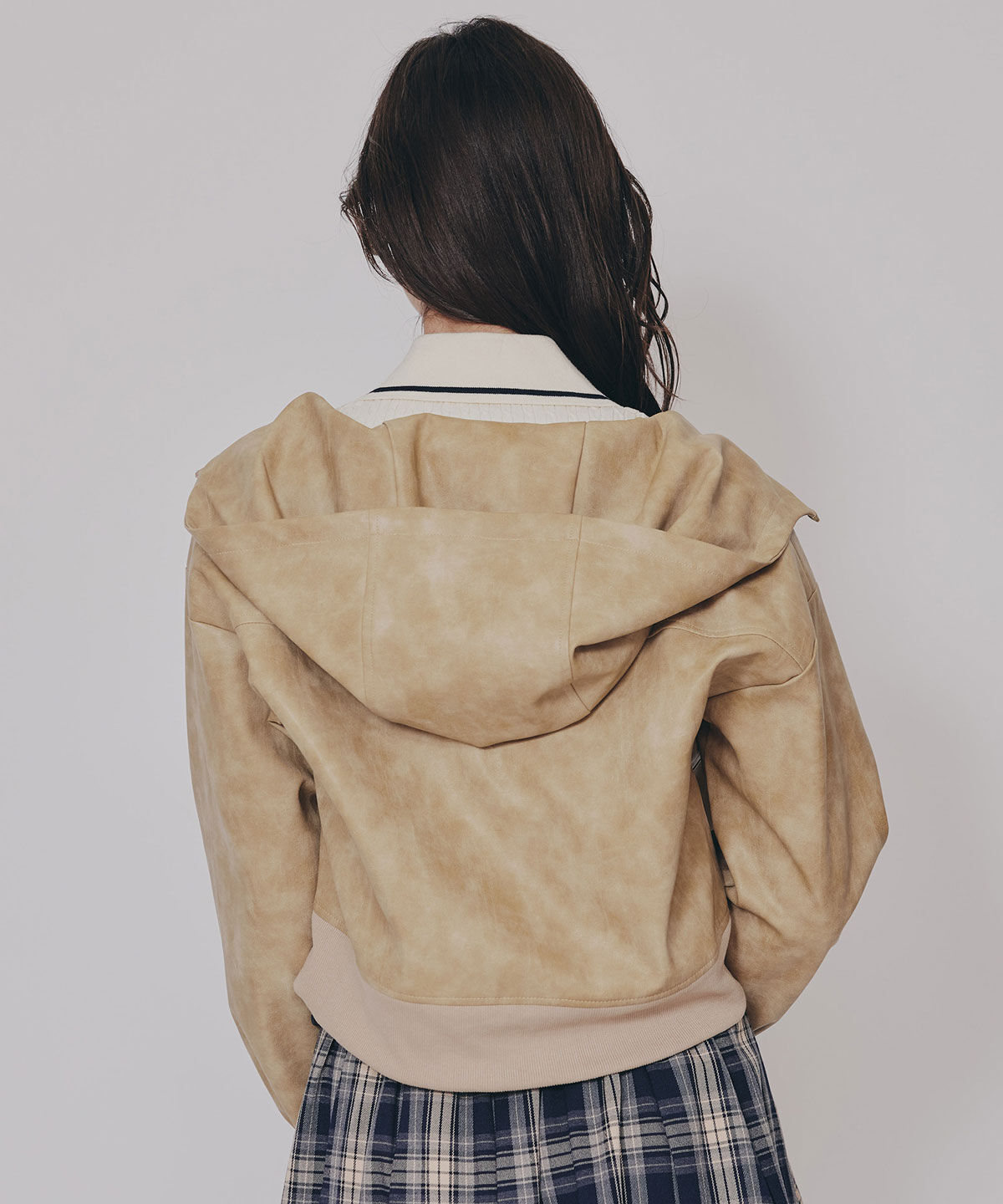 REDYAZEL「ヴィンテージライクレザーフーディブルゾン」|ブルゾン・スタジャン|