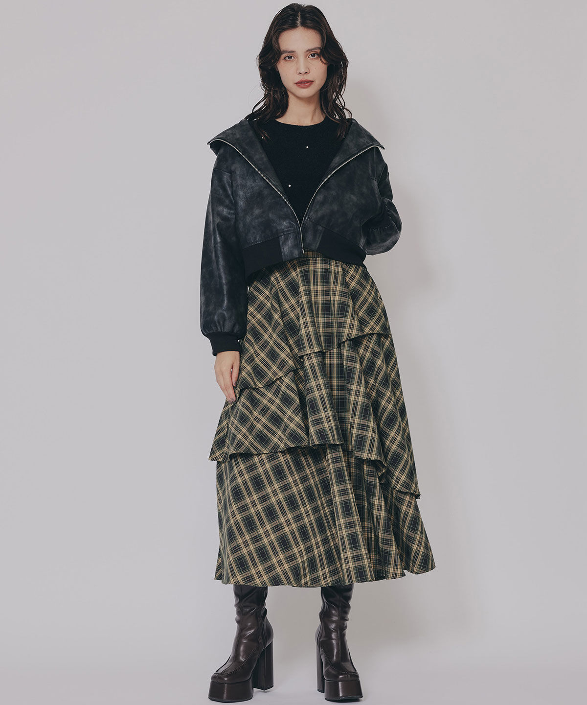 REDYAZEL「ヴィンテージライクレザーフーディブルゾン」|ブルゾン・スタジャン|