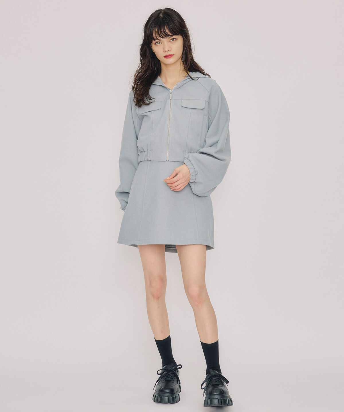 REDYAZEL「ビッグスリーブフードショートブルゾン」|ブルゾン・スタジャン|