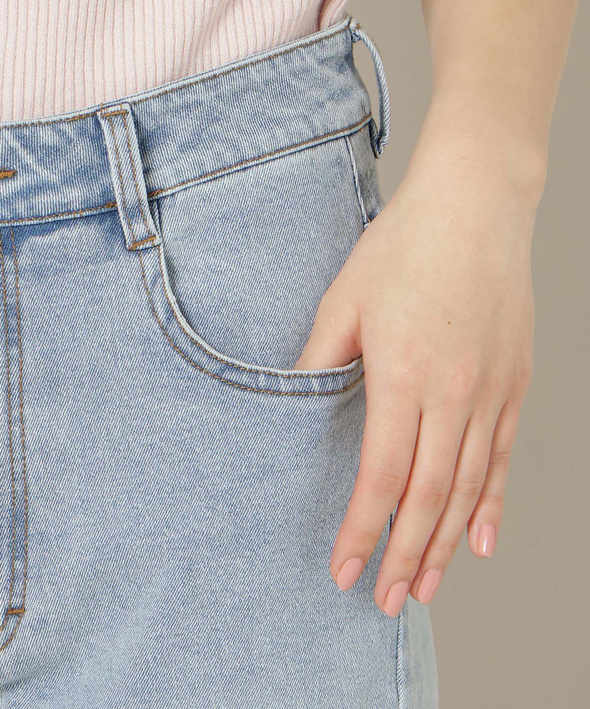 WILLSELECTION「ロゴ刺繍セミフレアデニムパンツ」|デニム|