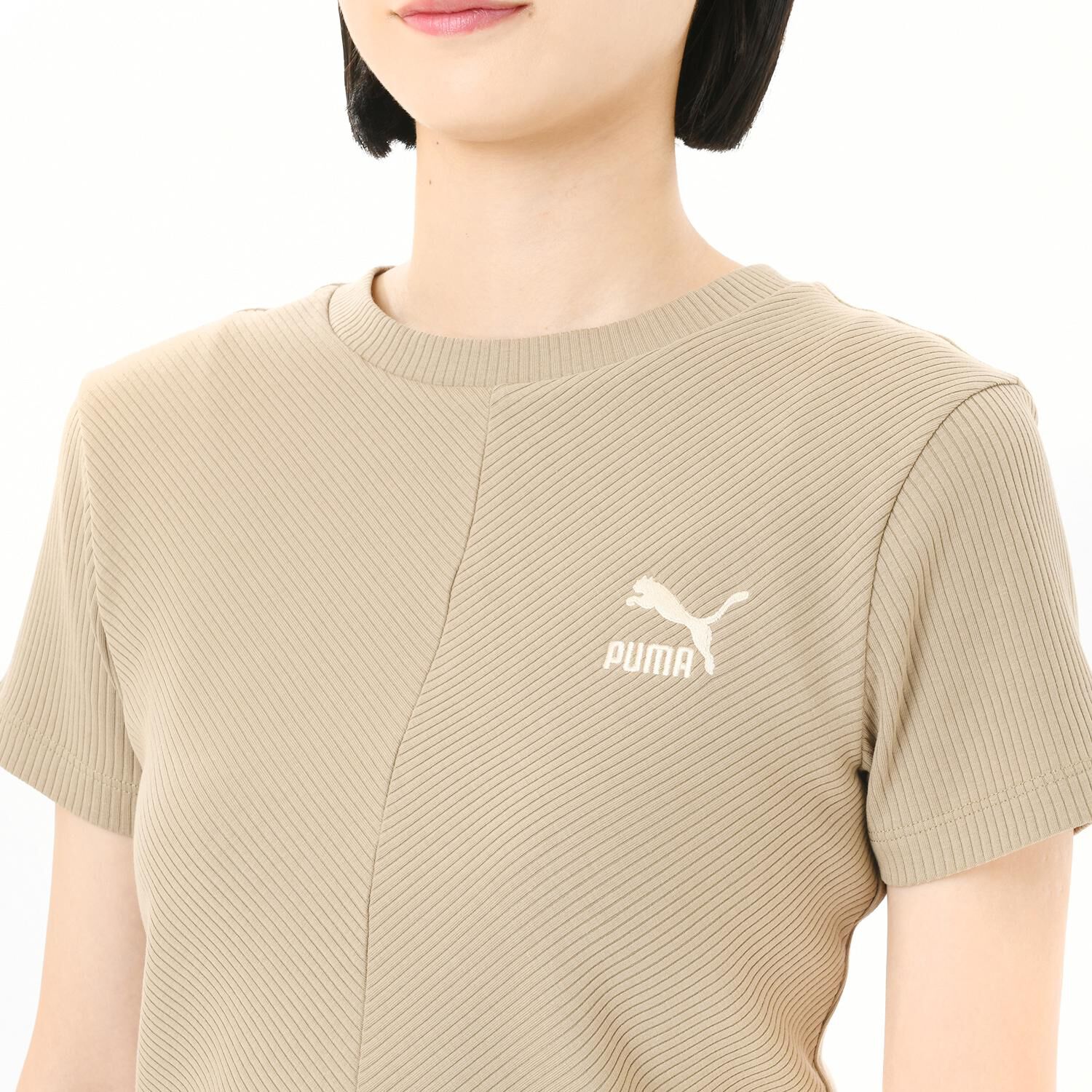 PUMA「【PUMA ｳｪｱ】W CLASSICS RIBBED SLIM TEE」|Tシャツ・カットソー|