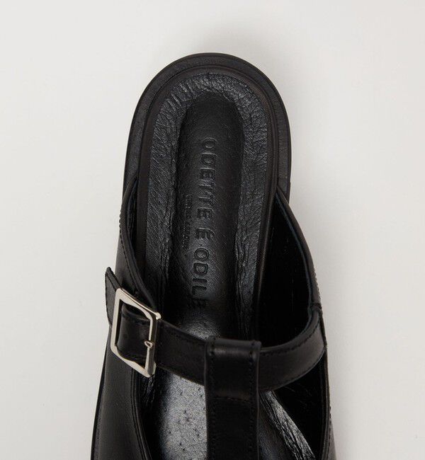 ODETTE E ODILE「オブリークTストラップミュール フラット15&uarr;」|スリッポン|