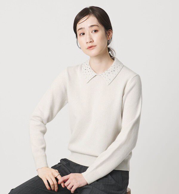 ラインストーン ポロ ニット（UNITED ARROWS）｜ルミネのファッション