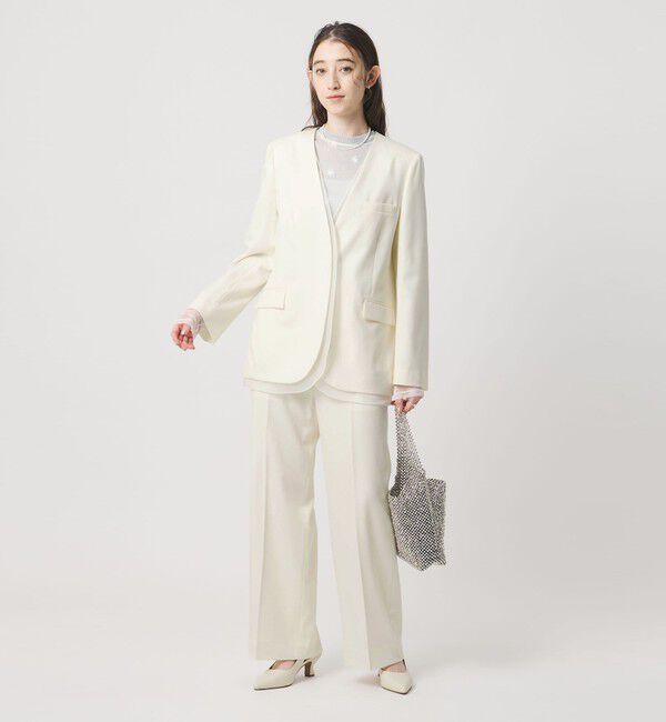 UNITED ARROWS「オーガンジー コンビ ジャケット」|ノーカラージャケット|