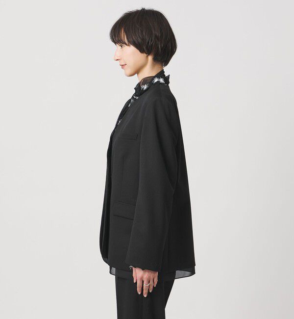 UNITED ARROWS「オーガンジー コンビ ジャケット」|ノーカラージャケット|