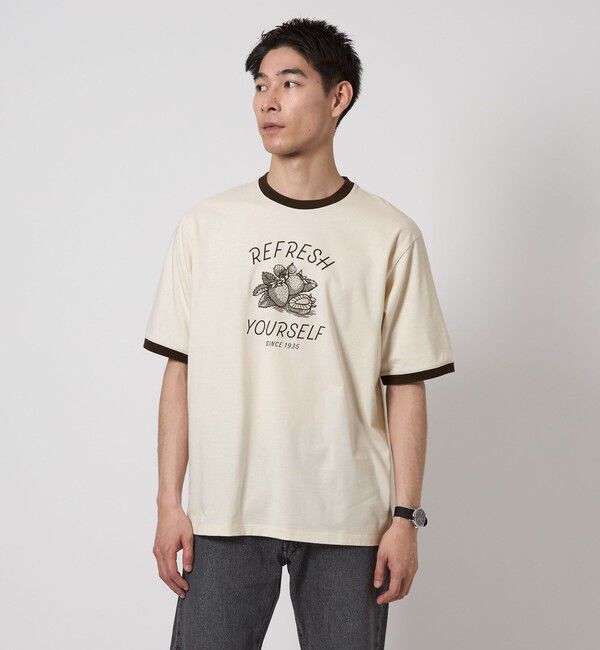 UNITED ARROWS green label relaxing「＜OSORA CAFE＞リンガー Tシャツ」|Tシャツ・カットソー|