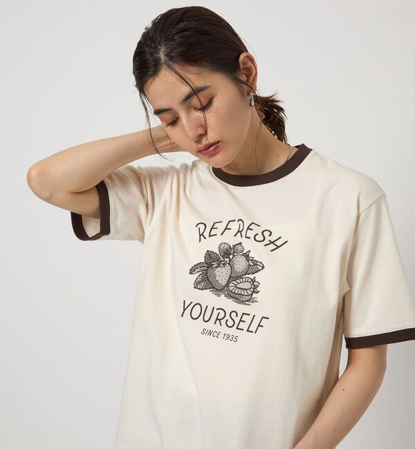 UNITED ARROWS green label relaxing「＜OSORA CAFE＞リンガー Tシャツ」|Tシャツ・カットソー|