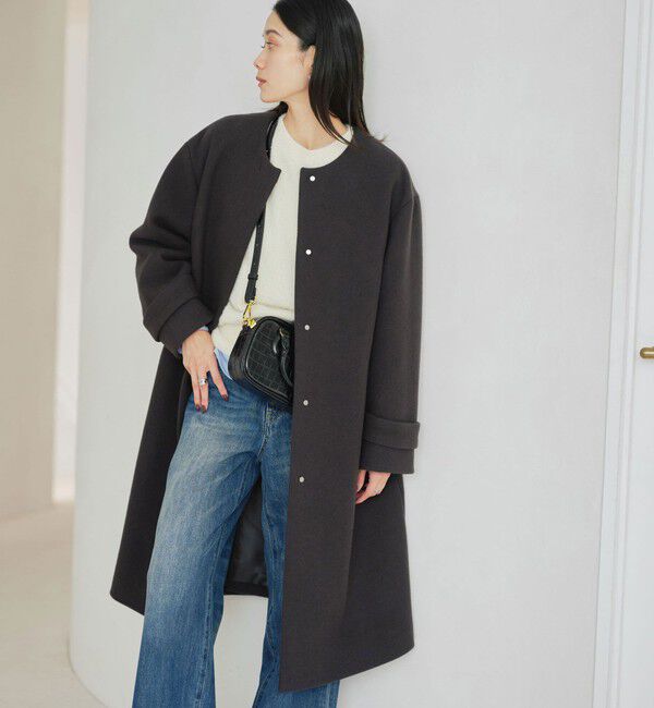 size SHORTあり］SENTDALE WOOL セントデールウール ノーカラー コート