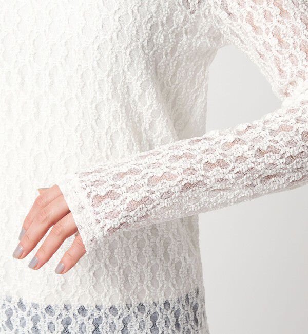 UNITED ARROWS green label relaxing「【WEB限定】＜at ease＞シャーリングレース プルオーバー カットソー」|Tシャツ・カットソー|