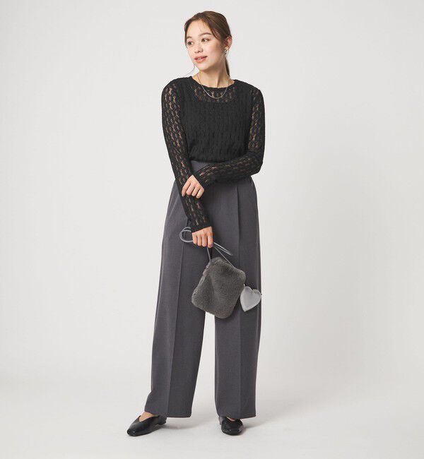 UNITED ARROWS green label relaxing「【WEB限定】＜at ease＞シャーリングレース プルオーバー カットソー」|Tシャツ・カットソー|