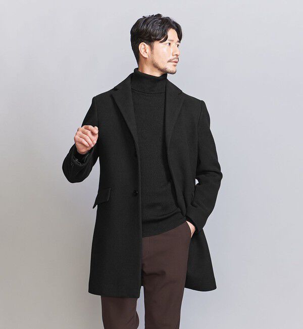BEAUTY&YOUTH UNITED ARROWS「【WEB限定 WARDROBE SMART】PE メルトン チェスターコート」|チェスターコート|BLACK