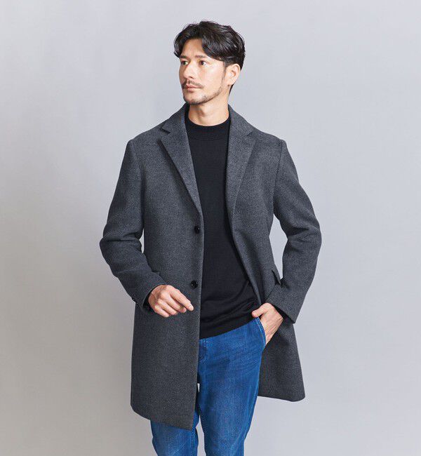 BEAUTY&YOUTH UNITED ARROWS「【WEB限定 WARDROBE SMART】PE メルトン チェスターコート」|チェスターコート|DK.GRAY