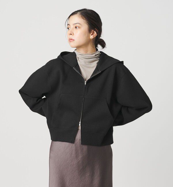 BEAUTY&YOUTH UNITED ARROWS「【WEB限定 Wardrobe DAILY MINIMAL】ダンボールスウェット ダブルジップパーカー」|パーカー|BLACK