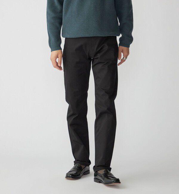 SHIPS「SHIPS: コンパクト ストレッチ 5ポケット パンツ」|チノ|ブラック