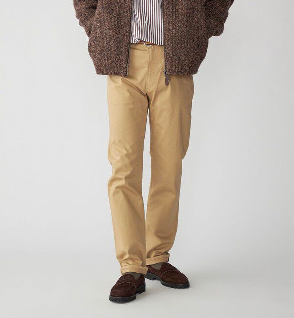 SHIPS「SHIPS: コンパクト ストレッチ 5ポケット パンツ」|チノ|ベージュ
