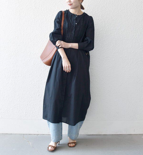 SHIPS any「SHIPS any:〈洗濯機可能〉キャンブリック Aライン フリル シャツ ワンピース」|ワンピース|