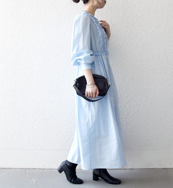 SHIPS any「SHIPS any:〈洗濯機可能〉キャンブリック Aライン フリル シャツ ワンピース」|ワンピース|