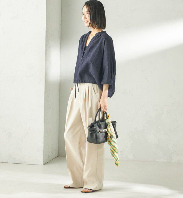 SHIPS for women「《予約》〈手洗い可能〉サッカー 裾 ドロスト メタル ボタン シャツ」|シャツ・ブラウス|