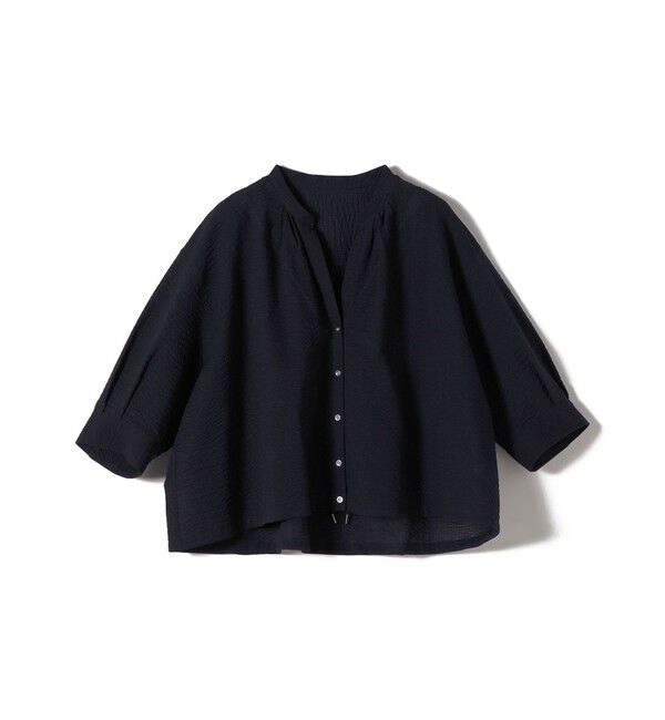 SHIPS for women「《予約》〈手洗い可能〉サッカー 裾 ドロスト メタル ボタン シャツ」|シャツ・ブラウス|