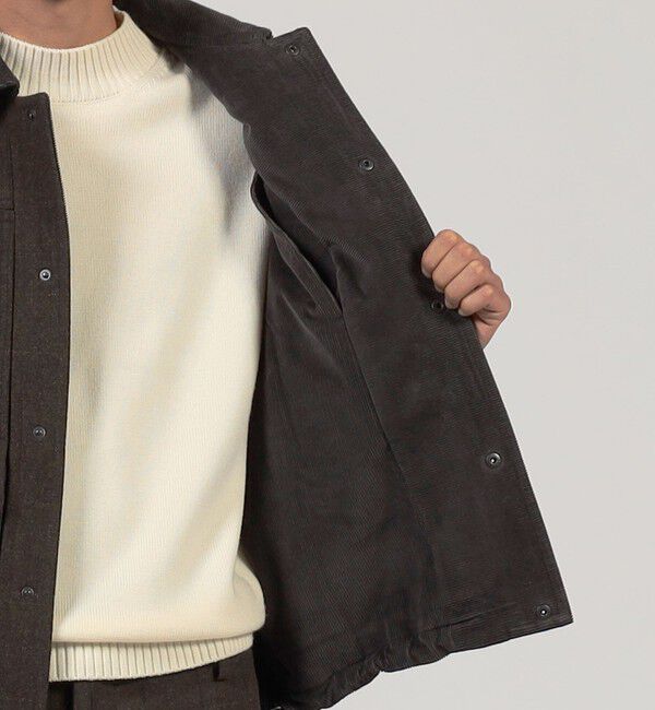 TOMORROWLAND MENS「ウールメルトンストライプ ショートブルゾン」|ブルゾン・スタジャン|