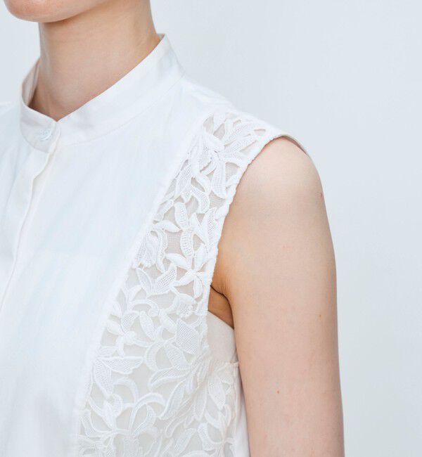 TOMORROWLAND collection「ケミカルフラワーレース ノースリーブブラウス」|シャツ・ブラウス|