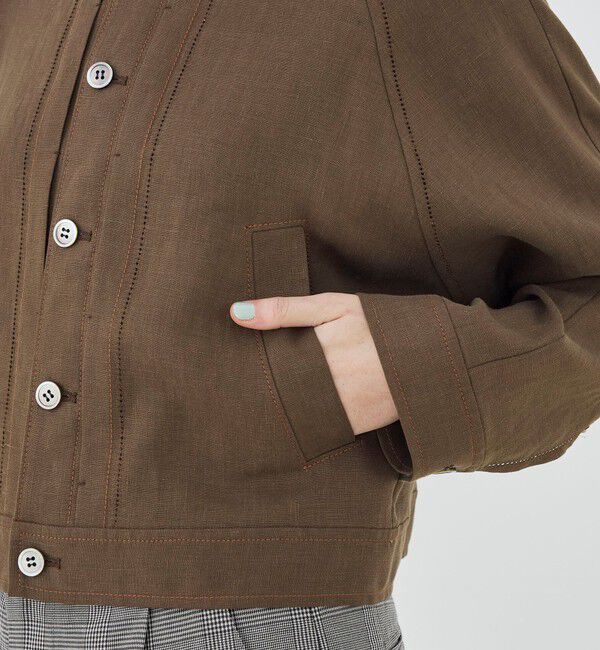 GALERIE VIE「【WEB先行予約】フレンチリネン プリ―テッドジャケット」|ブルゾン・スタジャン|