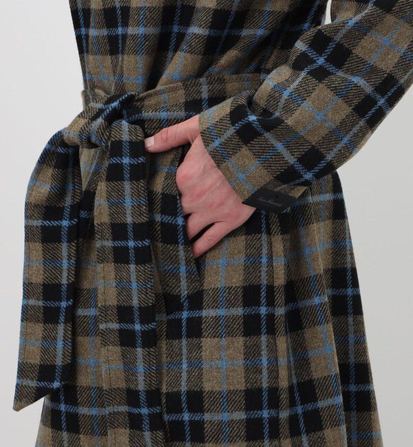 TOMORROWLAND BUYING WEAR「ERRICO FORMICOLA ウールチェック ボタンレスベルテッドコート」|その他|