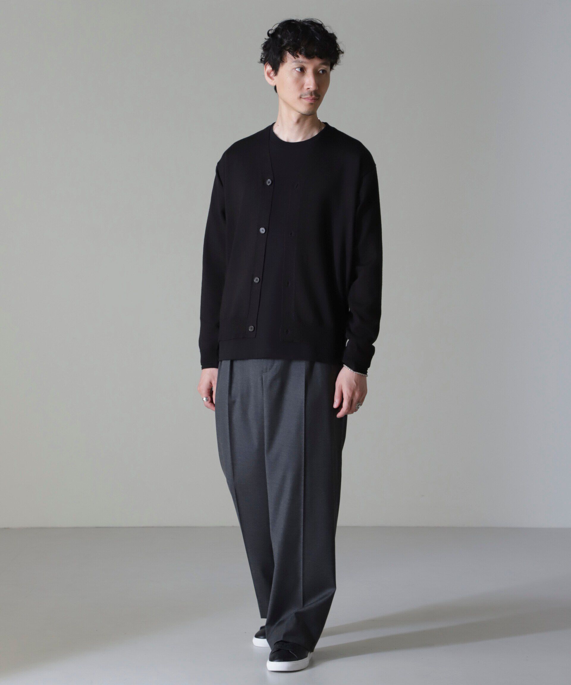 nano･universe「タスマニアミックスベーシックカーディガン」|ニット・セーター|