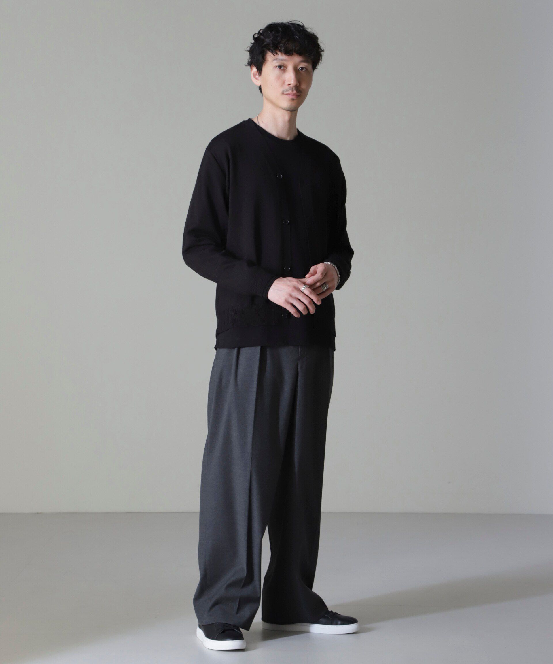 nano･universe「タスマニアミックスベーシックカーディガン」|ニット・セーター|